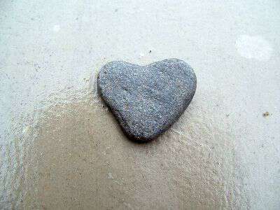 Collecting heart shaped rocks
