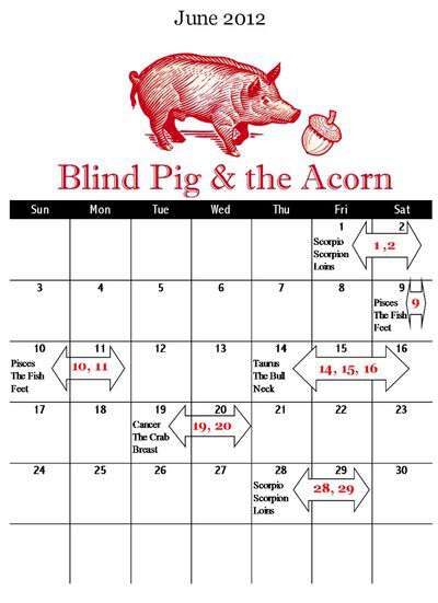 Planting by the signs calendar  for june 2012