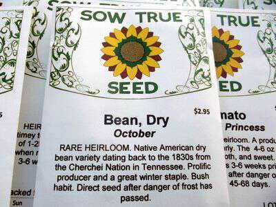 Sow true seeds october beans