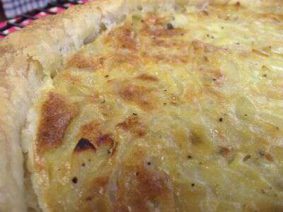 Carmelized oinon and blue cheese pie